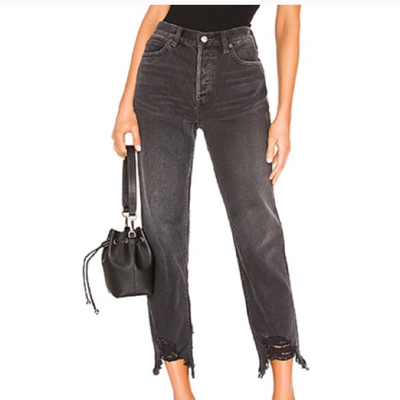 Free People Distressed Black High Waisted Cutout - Picture 2 of 8